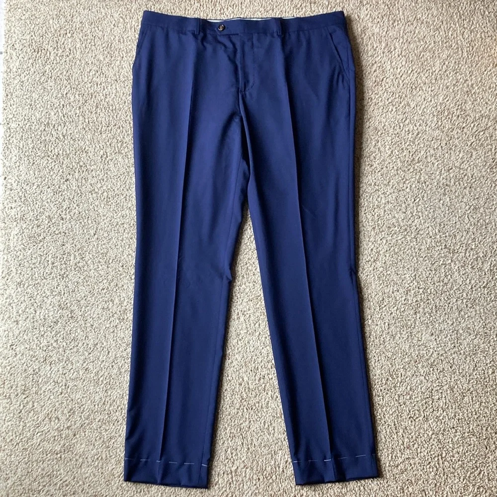 NWOT Brunello Cucinelli Men’s Navy Lightweight Wool Trousers Pants IT60 US 42-44 - Picture 2 of 16